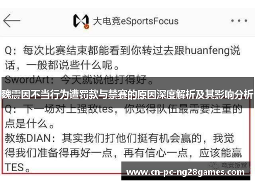 魏震因不当行为遭罚款与禁赛的原因深度解析及其影响分析 魏震因不当行为遭罚款与禁赛的原因深度解析及其影响分析